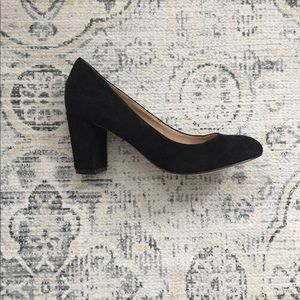 Land’s End Black Suede Block Heel
